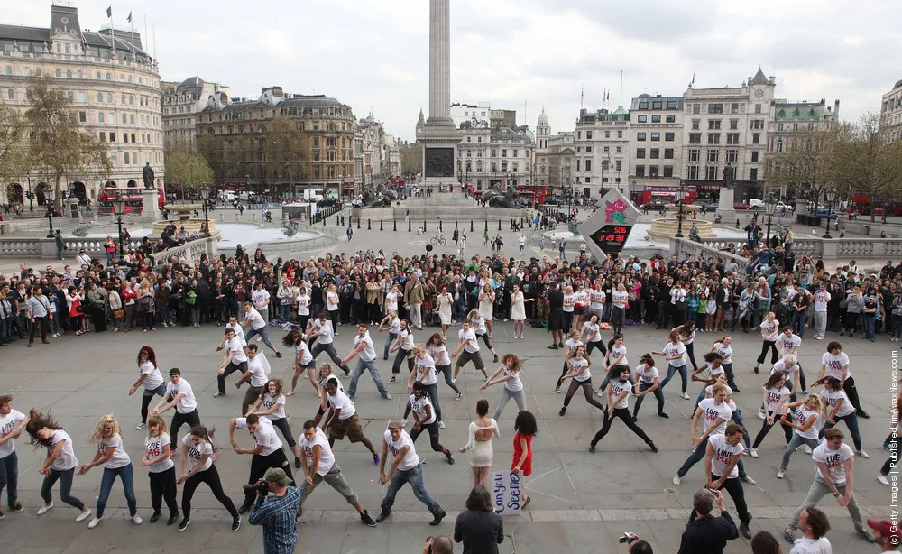 146 West End Stars Hold A Flashmob In Trafalgar Square