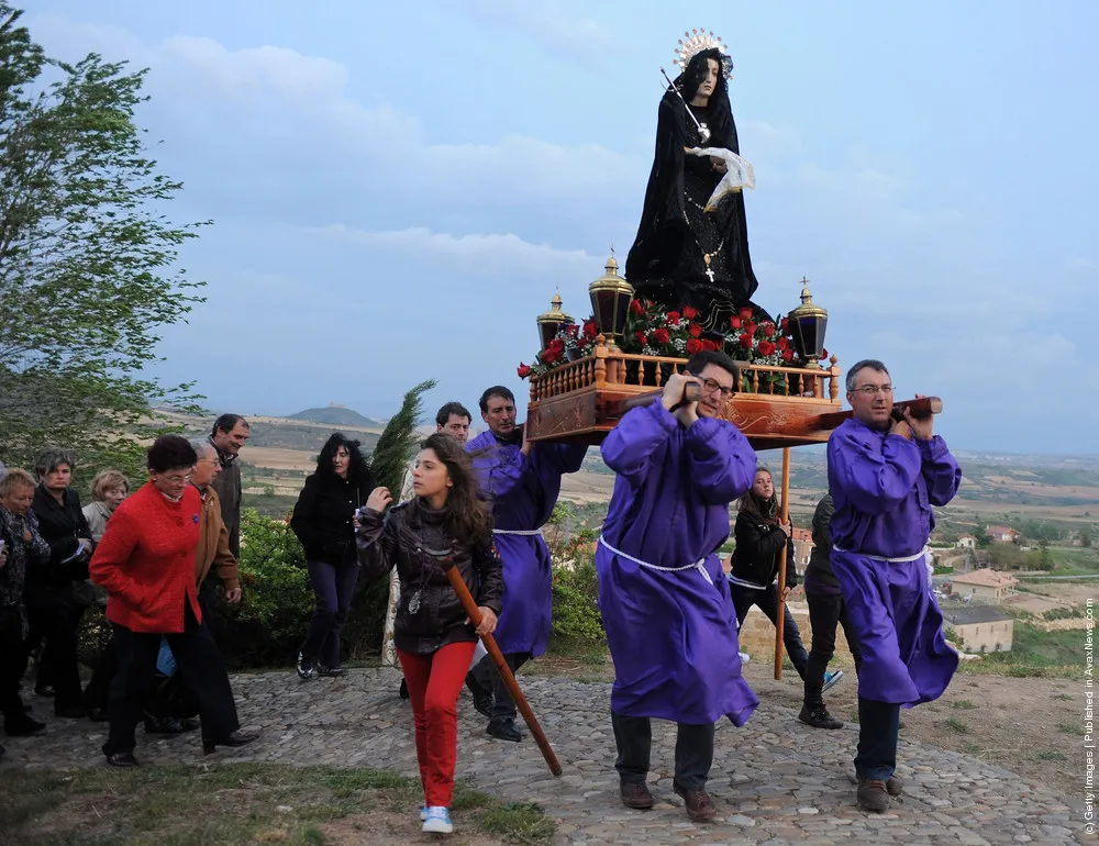 Penitents Celebrate Holy Week In San Vicente De La Sonsierra