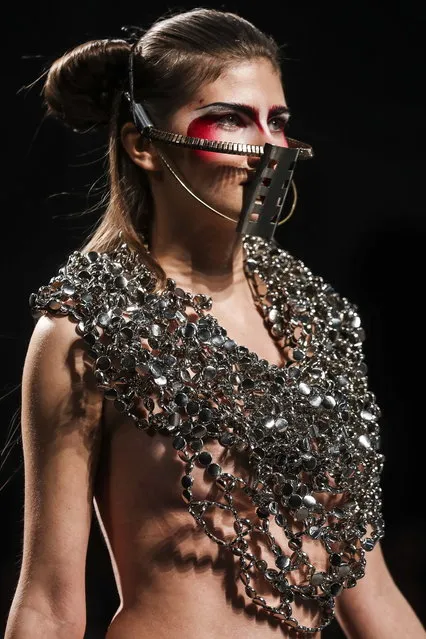 A model displays a creation by Portuguese fashion designer Valentim Quaresma on the first day of the Lisbon Fashion Week in Lisbon, Portugal, 08 March 2019. (Photo by Jose Sena Goulao/EPA/EFE)