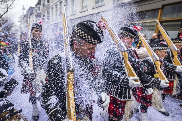 Escorts of city prince Stefan I on their way to the key transfer for carnival in Maastricht, Netherlands on February 18, 2023. City prince Stefan I symbolically gains power over the city for three days. (Photo by Hollandse Hoogte/Rex Features/Shutterstock)
