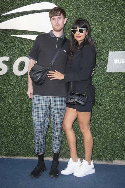 (L-R) James Blake and Jameela Jamil at the US Open on September 3, 2019 in New York City. (Photo by Adrian Edwards/GC Images)