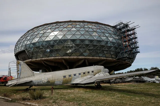A formally used Yugoslav passenger aircraft sits in front of the Aeronautical Museum in Belgrade, Serbia, March 5, 2019. After World War Two socialist Yugoslavia led by Josip Broz Tito set out to reconstruct a land destroyed by fighting. Residential blocks, hotels, civic centres and monuments all made of concrete shot up across the country. (Photo by Marko Djurica/Reuters)