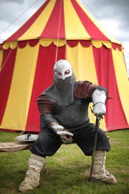 A re-enactor playing the part of an English soldier poses for a photograph at the Bannockburn Live event on June 28, 2014 in Stirling, Scotland. The 700th anniversary of the historic battle that saw the outnumbered Scots conquer the English led by Edward II in the First War of Scottish Independence. (Photo by Peter Macdiarmid/Getty Images)