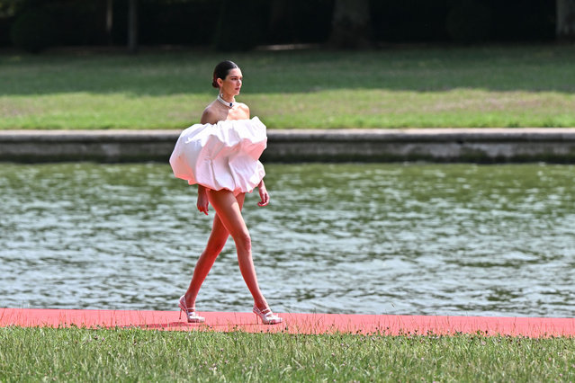 American model Kendall Jenner walks the runway during “Le Chouchou” Jacquemus' Fashion Show at Chateau de Versailles on June 26, 2023 in Versailles, France. (Photo by Stephane Cardinale – Corbis/Corbis via Getty Images)