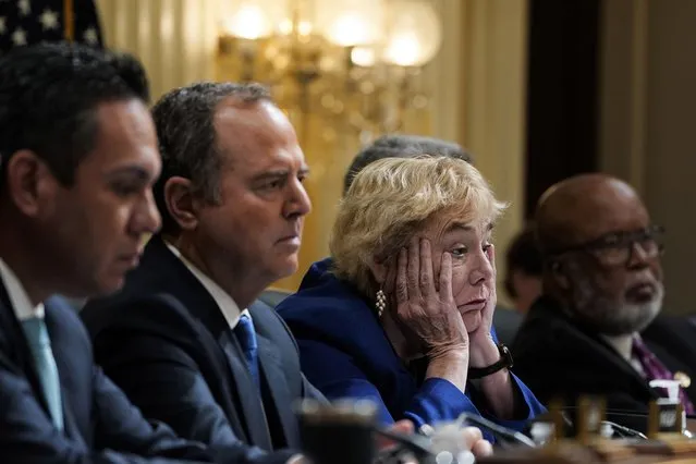 Democratic Representative Zoe Lofgen of California (2R) reacts during a hearing of the House Select Committee to Investigate the January 6th Attack on the US Capitol on Capitol Hill in Washington, DC, USA, 13 October 2022. The committee has now held nine public hearings. (Photo by Will Oliver/EPA/EFE)