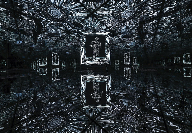 Photo taken on March 7, 2025, shows an exhibition at a Signature Pavilion section called “null2” produced by Japanese media artist Yoichi Ochiai at the site of the 2025 World Exhibition in Osaka starting on April 13, 2025. (Photo by Kyodo News)