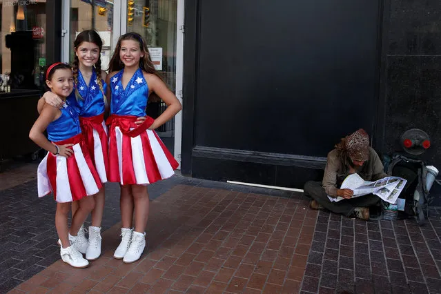 Alexis Popick (L), 9, Blanca Lombardo (C) ,11, and Melaina Buhler, 11, pose near the site of the Republican National Convention in Cleveland, Ohio, U.S. July 20, 2016. (Photo by Shannon Stapleton/Reuters)
