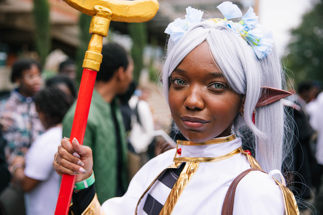 A cosplayer dressed as Frieren during the Otamatsuri Anime x Manga convention held in Nairobi, Kenya on August 24, 2023. (Photo by Sarah Waiswa/The Guardian)
