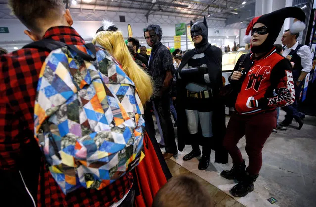Participants wearing fantasy and superhero costumes attend the Hero Festival in Marseille, France November 12, 2016. (Photo by Jean-Paul Pelissier/Reuters)