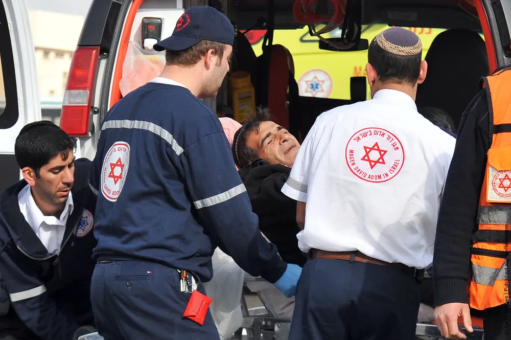 Bomb Explodes At Jerusalem Bus Stop.