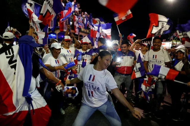 Supporters of presidential candidate Carlos Calleja, of the Nationalist Republican Alliance (ARENA) cheer during the last day of election campaign in San Salvador, El Salvador, January 30, 2019. (Photo by Jose Cabezas/Reuters)