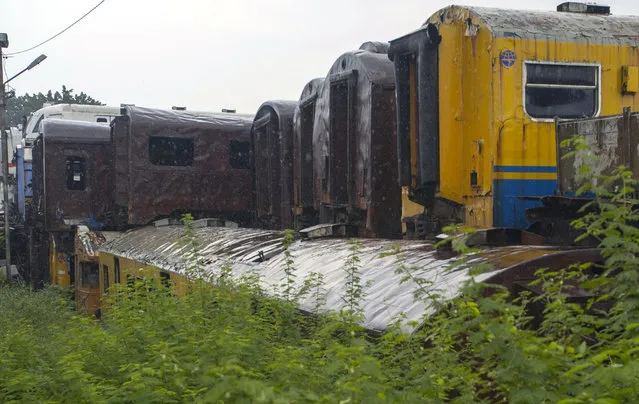 The carriages have decayed over time, on February 27, 2015, in Purwakarta, Indonesia. (Photo by HKV/Barcroft Media)