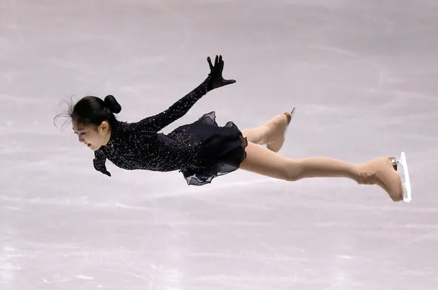 Li Zijun of China performs during the short program for the women' s singles at the World Team Trophy figure skating competition in Tokyo on April 20, 2017. (Photo by Issei Kato/Reuters)