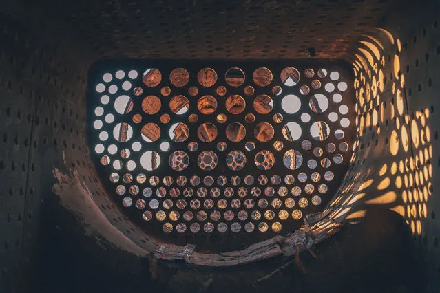 Looking out from inside one of the disused steam engines. (Photo by Chris Staring/Rex Features/Shutterstock)