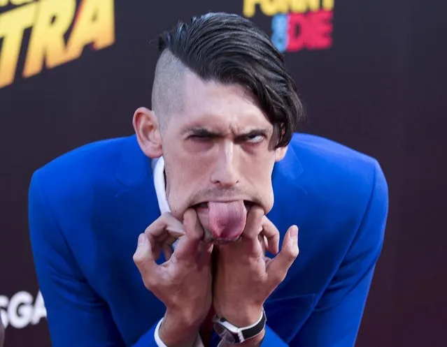 Writer of the movie Max Landis poses at the premiere of “American Ultra” in Los Angeles, California, August 18, 2015. The movie opens in the U.S. on August 21. (Photo by Mario Anzuoni/Reuters)