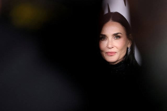 Demi Moore attends the premiere of the television series “Landman” at Paramount Theater in Los Angeles on November 13, 2024. (Photo by Etienne Laurent/Reuters)