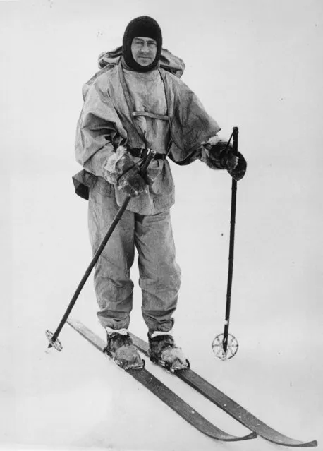 Looking fit and warmly dressed, Capt. Robert F. Scott of the British Navy, leader of the ill-fated 1912 expedition to the South Pole, is seen on skis. His party of five reached the pole January 17th., to find that Norwegian explorer Roald Amundsen had got there a month earlier. All of Scott's party died on the way back as they were caught in antarctic sub-zero cold and blizzards, with their supplies giving out. (Photo by AP Photo)