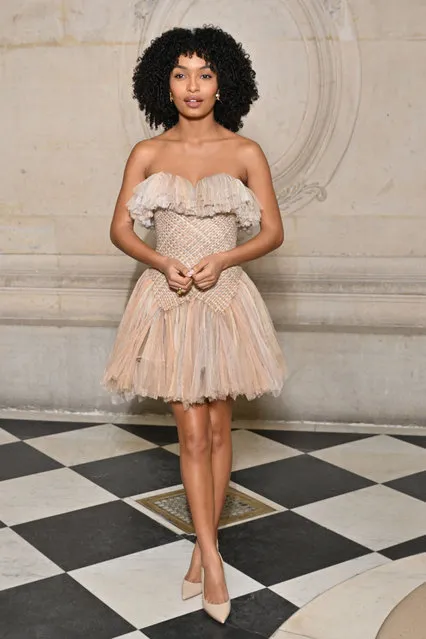 American actress and model Yara Shahidi attends the Christian Dior Haute Couture Spring Summer 2023 show as part of Paris Fashion Week  on January 23, 2023 in Paris, France. (Photo by Stephane Cardinale – Corbis/Corbis via Getty Images)