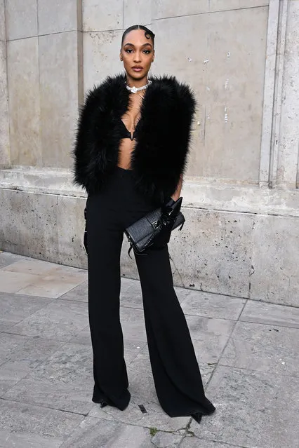 British model Jourdan Dunn attends the Elie Saab Womenswear Fall Winter 2023-2024 show as part of Paris Fashion Week  on March 04, 2023 in Paris, France. (Photo by Stephane Cardinale – Corbis/Corbis via Getty Images)
