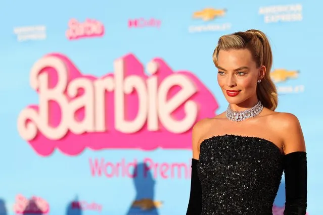 Australian actress Margot Robbie poses on the pink carpet for the world premiere of the film “Barbie” in Los Angeles, California, U.S., July 9, 2023. (Photo by Mike Blake/Reuters)