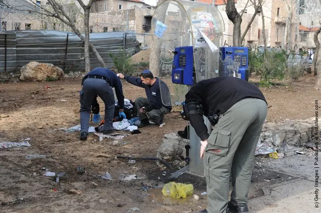 Bomb Explodes At Jerusalem Bus Stop 