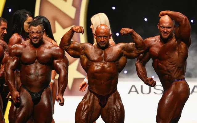 Competitors are introduced on stage during the Arnold Classic Australia at The Melbourne Convention and Exhibition Centre on March 14, 2015 in Melbourne, Australia. (Photo by Robert Cianflone/Getty Images)