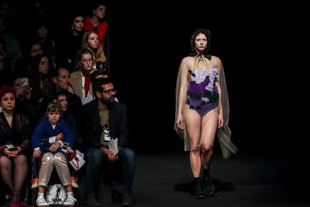 A model displays a creation by Portuguese fashion designer Artur Dias “Opiar” on the first day of the Lisbon Fashion Week in Lisbon, Portugal, 08 March 2019. (Photo by Jose Sena Goulao/EPA/EFE)