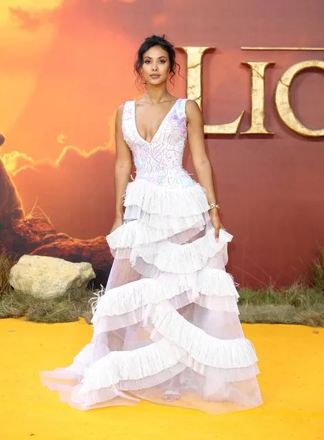 Maya Jama attends “The Lion King” European Premiere at Leicester Square on July 14, 2019 in London, England. (Photo by Mike Marsland/WireImage)