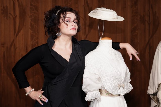 English actress Helena Bonham Carter attends a photo call for the Lights, Camera, Auction! charity fundraiser at the V&A in London on Thursday, February 22, 2024. (Photo by Ian West/PA Images via Getty Images)