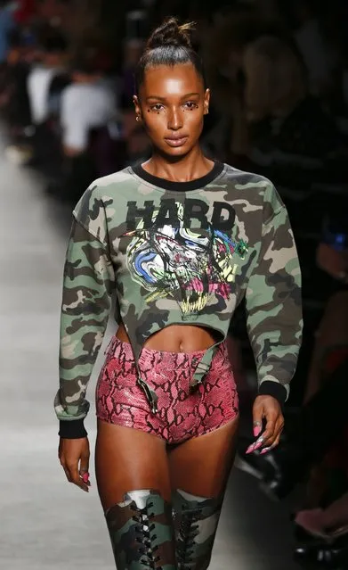 Jasmine Tookes walks the runway during the Jeremy Scott fashion show during during New York Fashion Week at Spring Studios on September 8, 2017 in New York City. (Photo by Brian Ach/Getty Images)