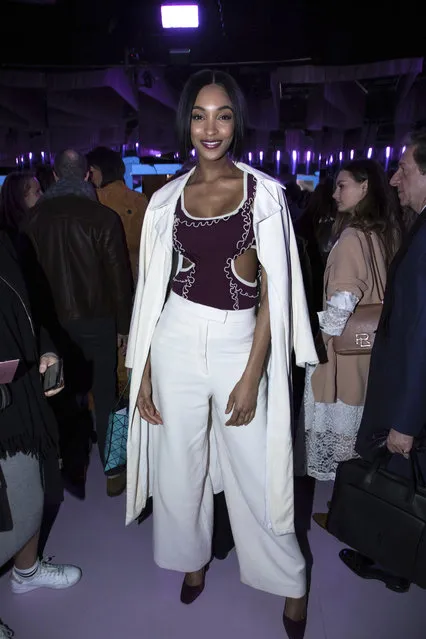 Model Jourdan Dunn poses for photographers after the Mulberry Autumn/Winter 2018 fashion week runway show in London, Friday, February 16, 2018.(Photo by Vianney Le Caer/Invision/AP Photo)