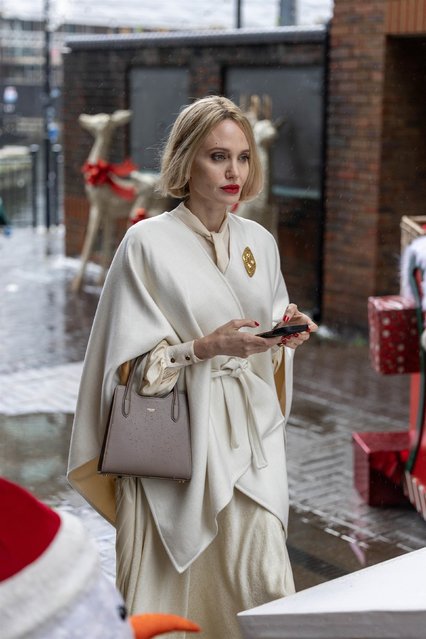 American actress Angelina Jolie on September 3, 2025 has been spotted on the London set as filming begins for Anxious People, the big-screen adaptation of Fredrik Backman's bestselling novel. (Photo by Click News and Media/Backgrid USA)