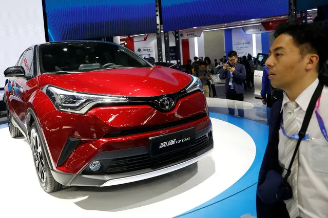 The Toyota Izoa is displayed during a media preview at the Auto China 2018 motor show in Beijing, China on April 25, 2018. (Photo by Damir Sagolj/Reuters)
