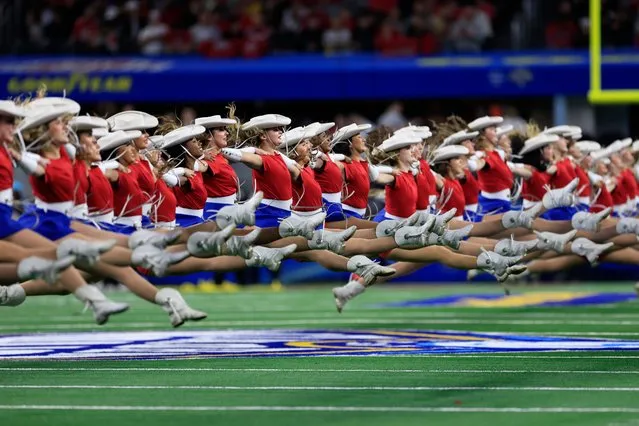 Cheerleaders perform during the first quarter in a game between the Missouri Tigers and Ohio State Buckeyes during the Goodyear Cotton Bowl at AT&T Stadium on December 29, 2023 in Arlington, Texas. (Photo by Ron Jenkins/Getty Images)