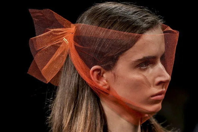 A model displays a creation by Portuguese fashion designer Artur Dias “Opiar” on the first day of the Lisbon Fashion Week in Lisbon, Portugal, 08 March 2019. (Photo by Jose Sena Goulao/EPA/EFE)