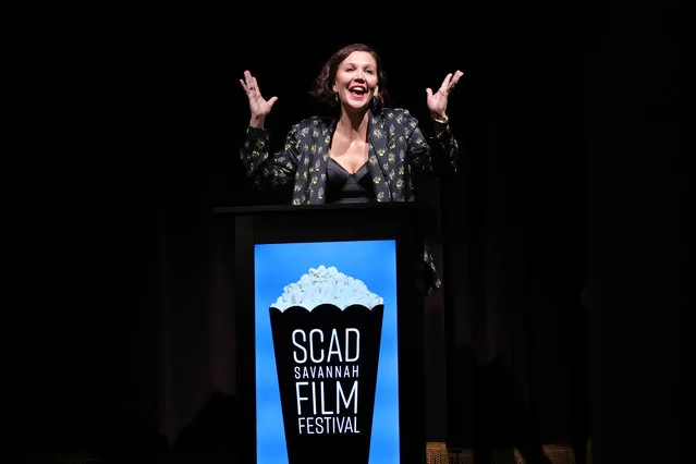 Actress Maggie Gyllenhaal receives the Rising Star Director Award during the 24th SCAD Savannah Film Festival on October 28, 2021 in Savannah, Georgia. (Photo by Cindy Ord/Getty Images for SCAD)