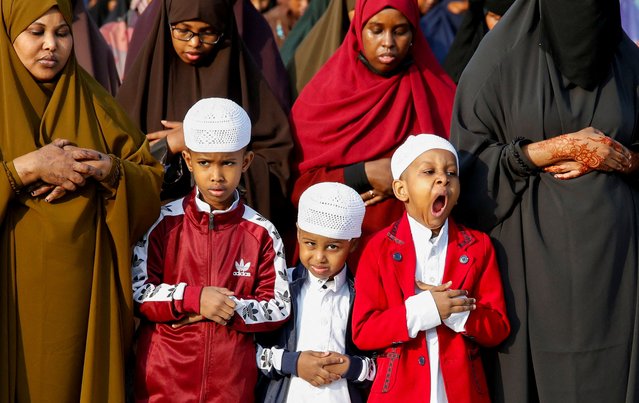 Muslim faithful attend prayers to mark the Muslim holiday of Eid al-Adha at the Sir Ali Muslim Club Ground in Nairobi, Kenya, on June 16, 2024. (Photo by Monicah Mwangi/Reuters)
