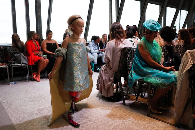 Model Daisy-May Demetre presents a creation by Designer Eni Hegedus-Buiron for luxury children's wear label Lulu et Gigi during Paris Fashion Week in Paris, France, September 27, 2019. (Photo by Gonzalo Fuentes/Reuters)