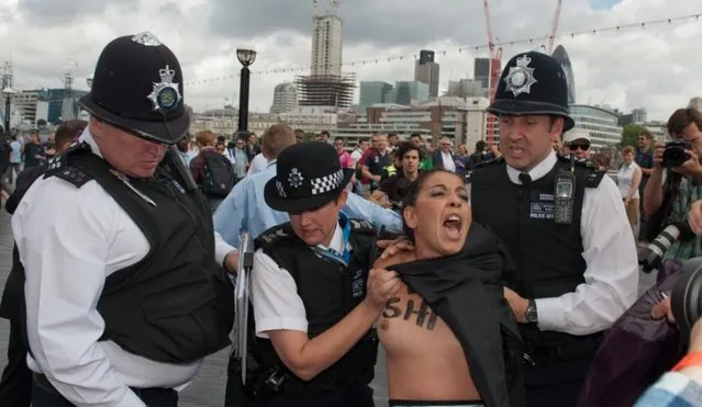 FEMEN Protests Bloodthirsty Islamist Regimes at the London 2012 Olympic Games