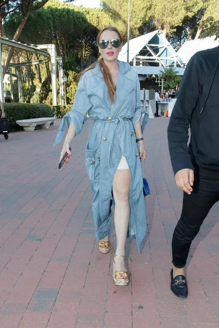 Actress Lindsay Lohan is seen at the Maria Ke Fisherman show during Mercedes-Benz Fashion Week Madrid Spring/Summer 2018 at Ifema on September 15, 2017 in Madrid, Spain. (Photo by Eduardo Parra/Getty Images)