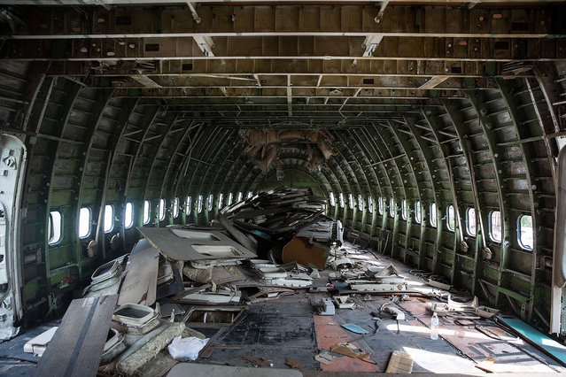 The interior of a disused airplane on September 12, 2015 in Bangkok, Thailand. (Photo by Taylor Weidman/Getty Images)