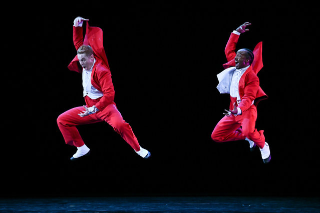 Dancers perform “Under the Rhythm” by choreographer Robert Battle during the Paul Taylor Dance Company rehearsals at the David Koch Theater on Tuesday, November 11, 2025, in New York. (Photo by Evan Agostini/Invision/AP Photo)