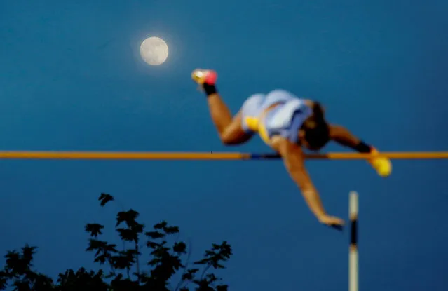 Australia's Nina Kennedy competes in the women's pole vault final at a Diamond League event in Florence, Italy on June 2, 2023. (Photo by Remo Casilli/Reuters)