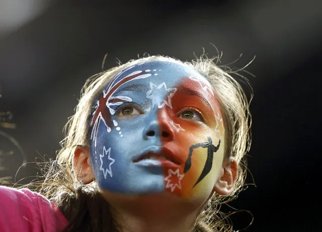 A tennis fan with face paint is pictured at the Australian Open tennis tournament at Melbourne Park, Australia, January 22, 2016. (Photo by Issei Kato/Reuters)