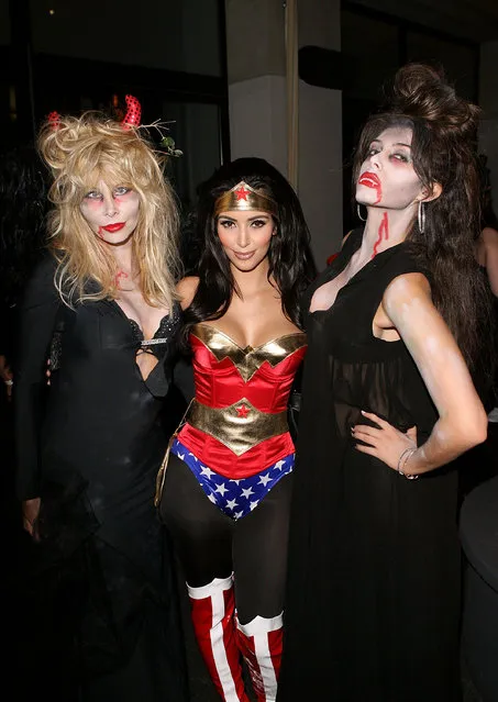 Lisa Gastineau, Kim Kardashian and Brittny Gastineau attend Kim Kardashian's Halloween party hosted by PAMA at Stone Rose on October 30, 2008 in Los Angeles, California. (Photo by Jesse Grant/WireImage)