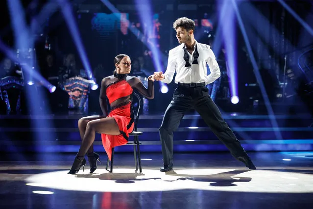 BBC handout photo of Ellie Leach and Vito Coppola during the dress rehearsal for their appearance on the live show on Saturday for BBC1's Strictly Come Dancing on Saturday, November 18, 2023. (Photo by Guy Levy/BBC/PA Wire)