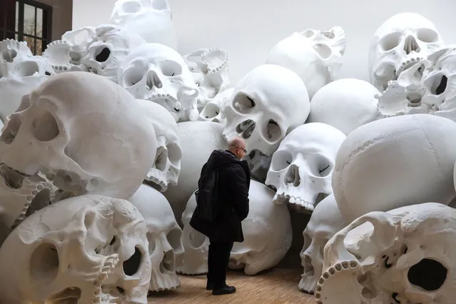 Visitors look at the work titled “Mass”, 2017 by Australian-born artist Ron Mueck at Triennale di Milano on January 09, 2024 in Milan, Italy. (Photo by Giuseppe Cottini/Getty Images)