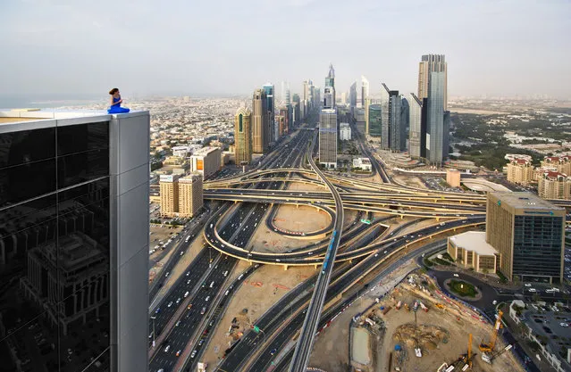 Dubai from the top of a building. (Photo by Alexander Remnev/Caters News)
