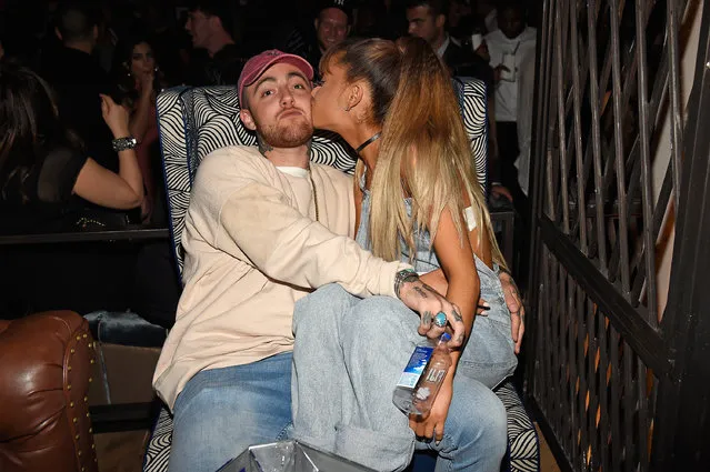 Rapper Mac Miller (L) and singer Ariana Grande attend the 2016 MTV Video Music Awards Republic Records After Party on August 28, 2016 in New York City. (Photo by Kevin Mazur/WireImage)