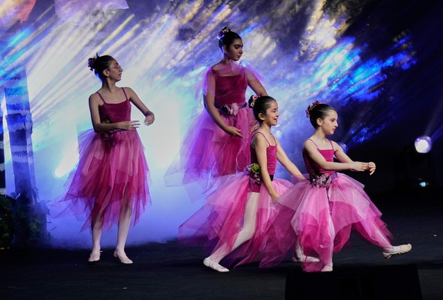 Dancers from the Baghdad Ballet Academy perform during a show at the University of Baghdad in Baghdad, Iraq, Friday, May 30, 2025. (Photo by Hadi Mizban/AP Photo)